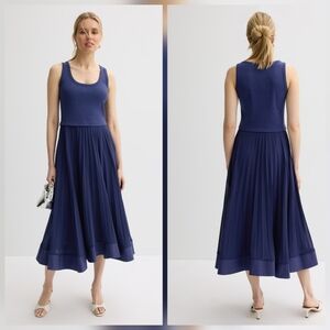 Claudie Pierlot Tradi Pleated Gown Scoop neck Sleeveless Pull On